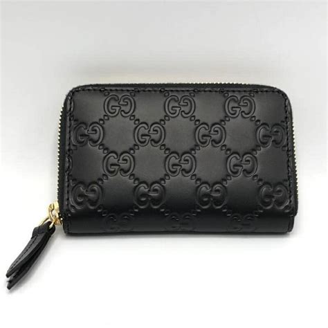 447939 black gucci signature zipper wallet|GUCCI Signature Leather Card Case Coin 447939 CWC1G 1000 .